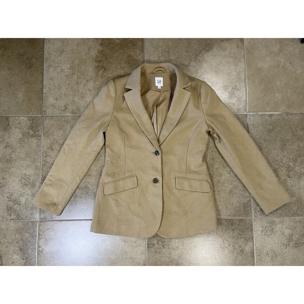 Gap Blazer Womens 6 Brown Wool Blend Button Sport Coat Suit Jacket Career Work